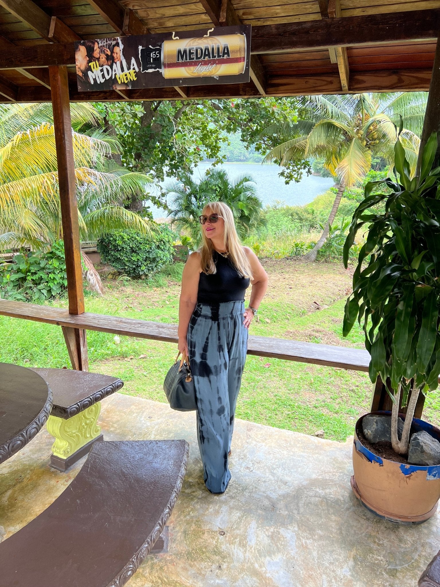 Tie dye Vintage Black Palazzo Pants - Bella Boutique & Bellasbylola.com