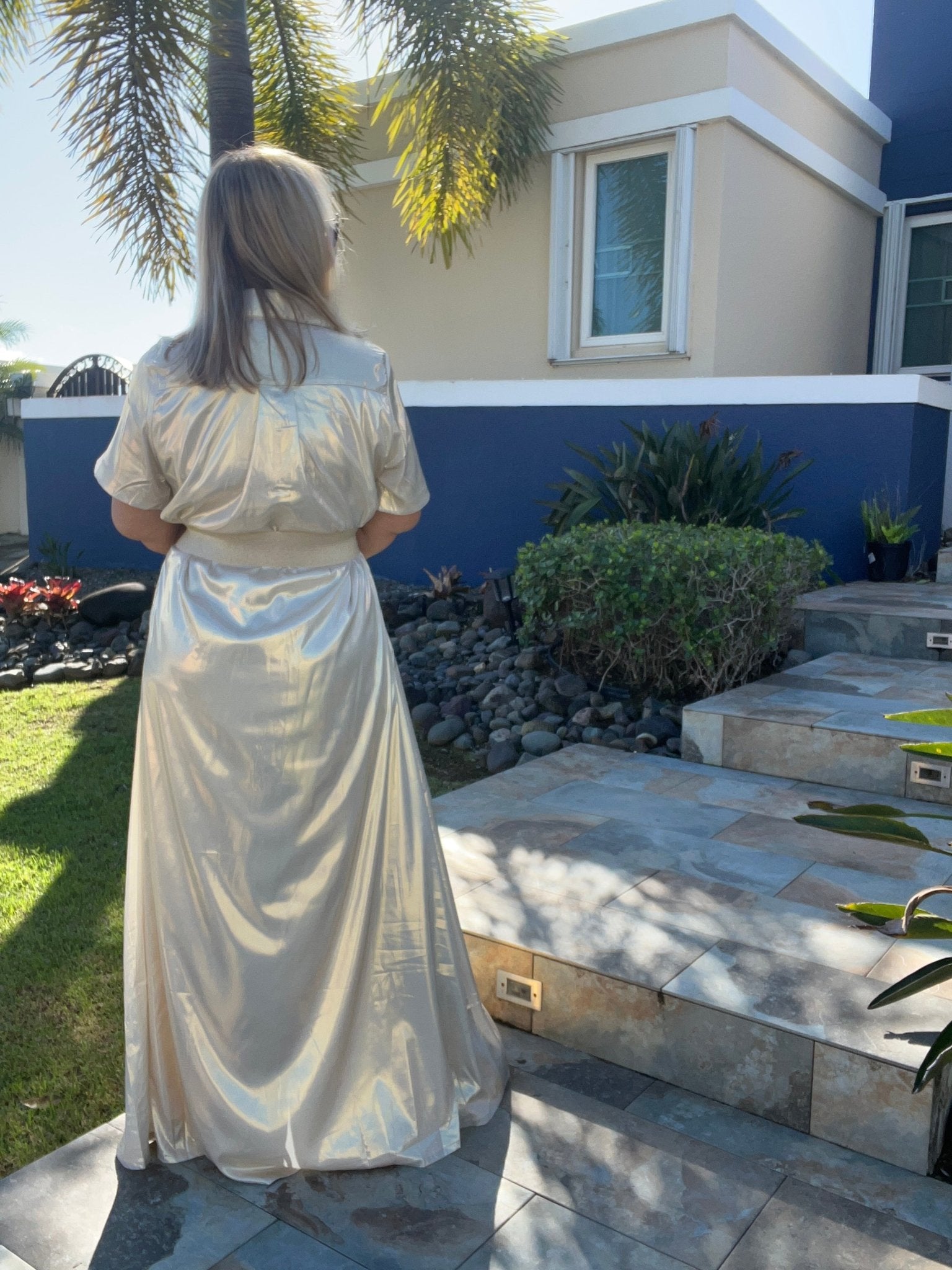 True to Size Champagne Maxi Dress - Button Down - Bella Boutique & Bellasbylola.com