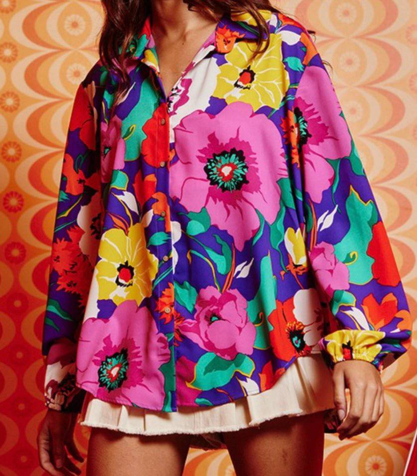 Vintage Look Rosalia Purple Blouse - Bella Boutique & Bellasbylola.com