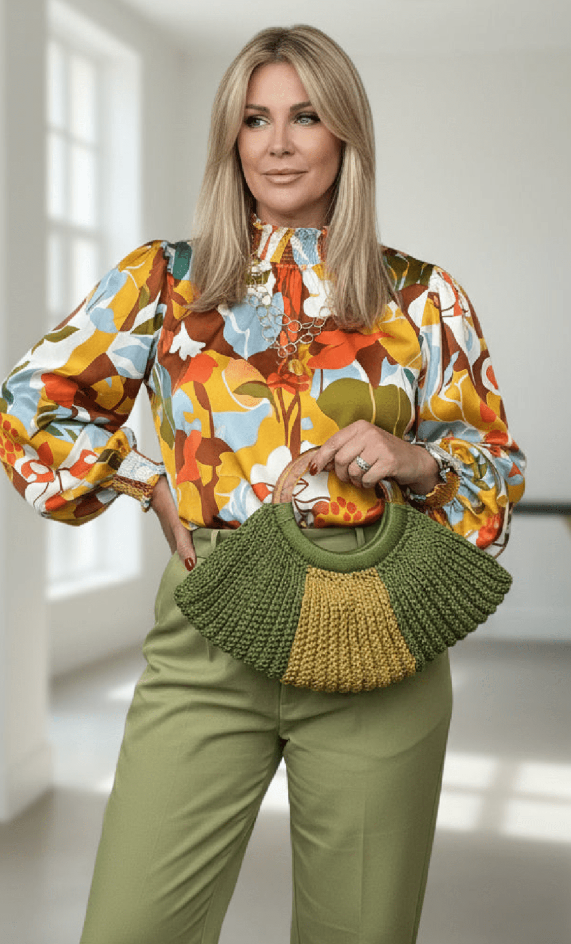 Vintage look Yellow & Green handmade Crochet Bag - Bella & Bellasbylola.com