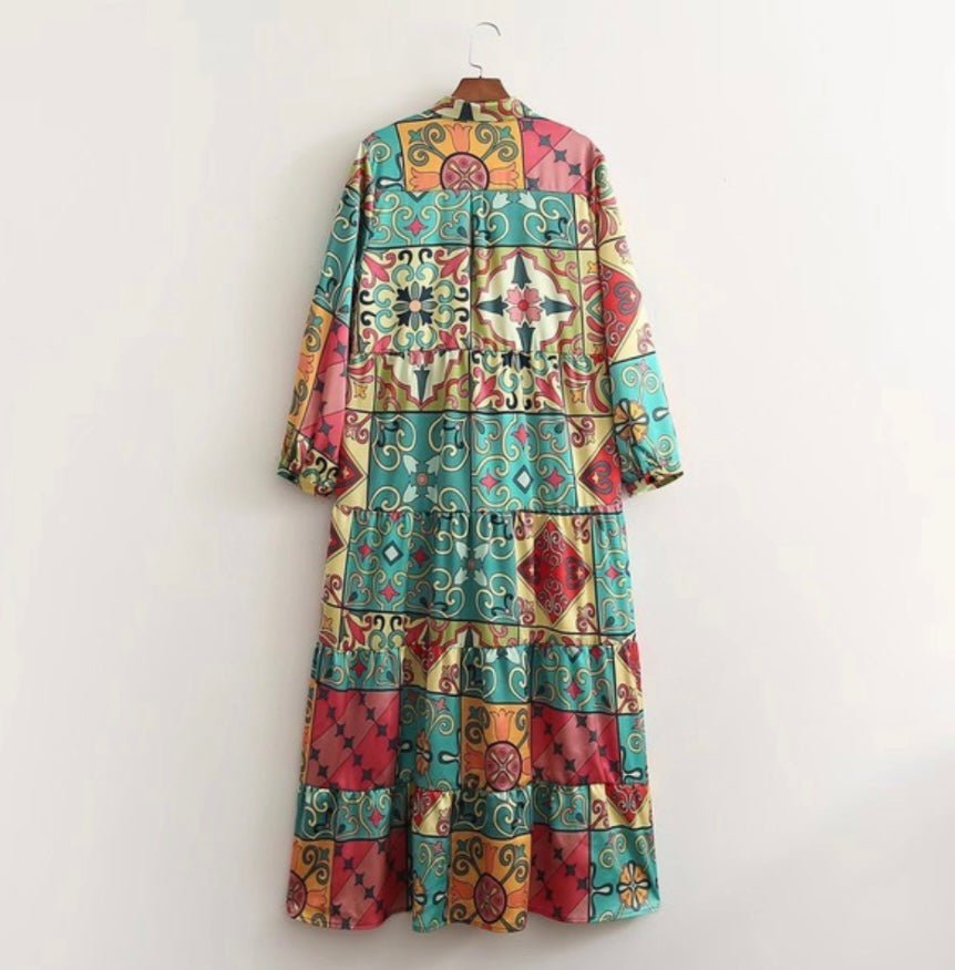 What a Beauty Midi Dress Long Sleeve Shirt Dress - Bella Boutique & Bellasbylola.com