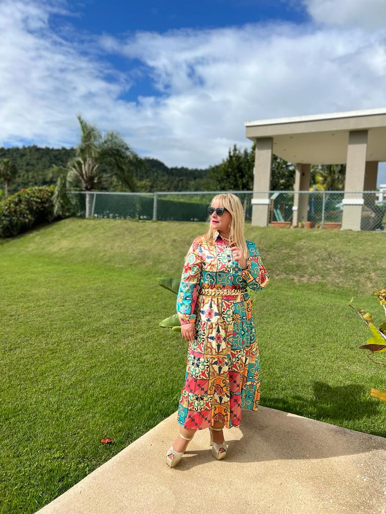 What a Beauty Midi Dress Long Sleeve Shirt Dress - Bella Boutique & Bellasbylola.com