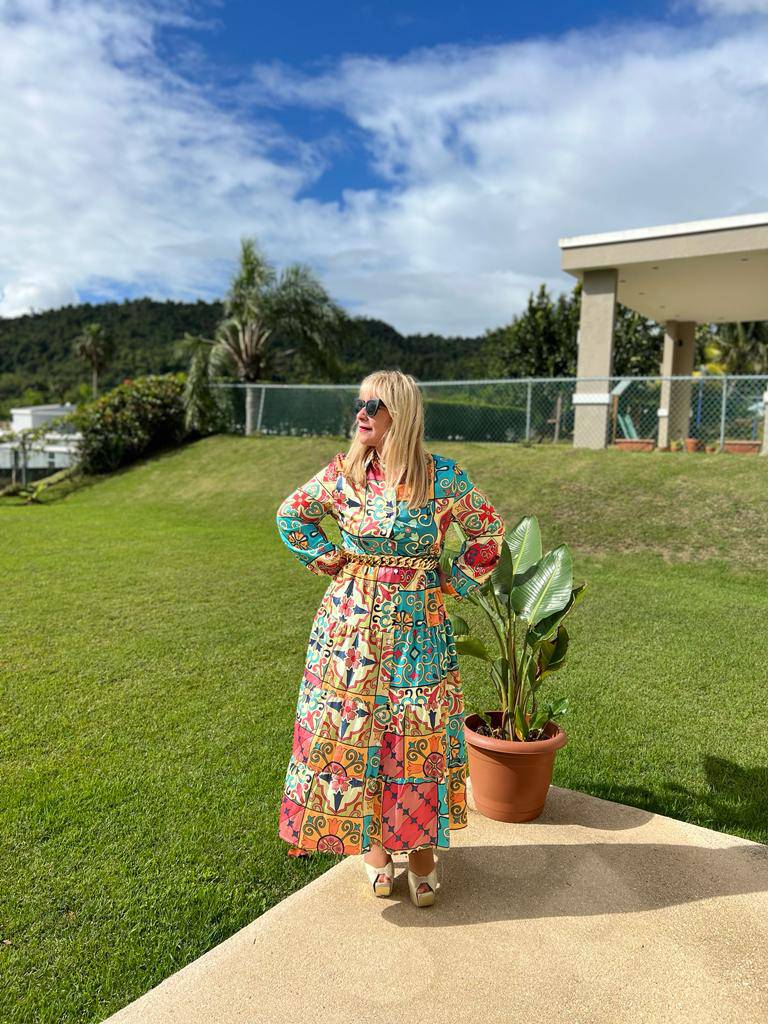 What a Beauty Midi Dress Long Sleeve Shirt Dress - Bella Boutique & Bellasbylola.com