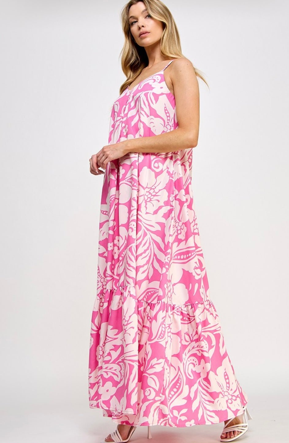 White & Pink Maxi Dress - New ✨✨ - Bella Boutique & Bellasbylola.com