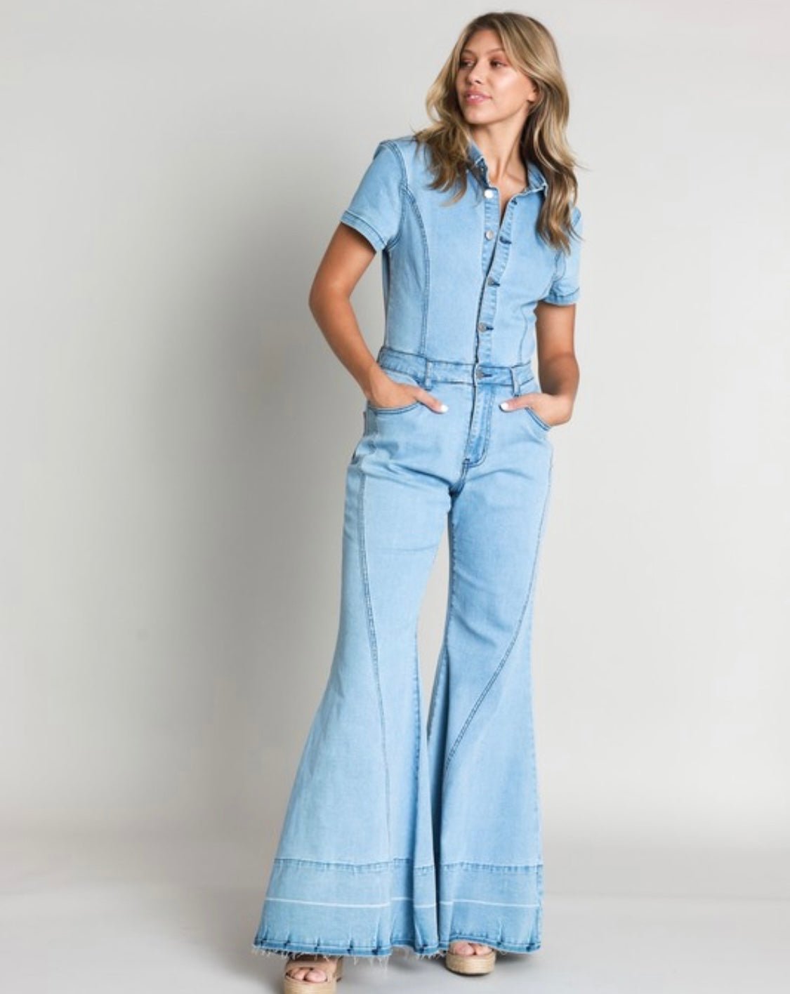 Western-Inspired Wide Leg Denim Jumpsuit - Stylish Comfort for Rodeo Season! - Bella Boutique & Bellasbylola.com