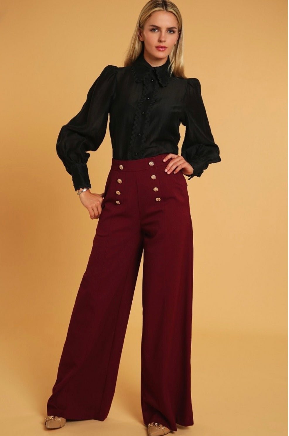 Wine Dress Pants - Bella Boutique & Bellasbylola.com