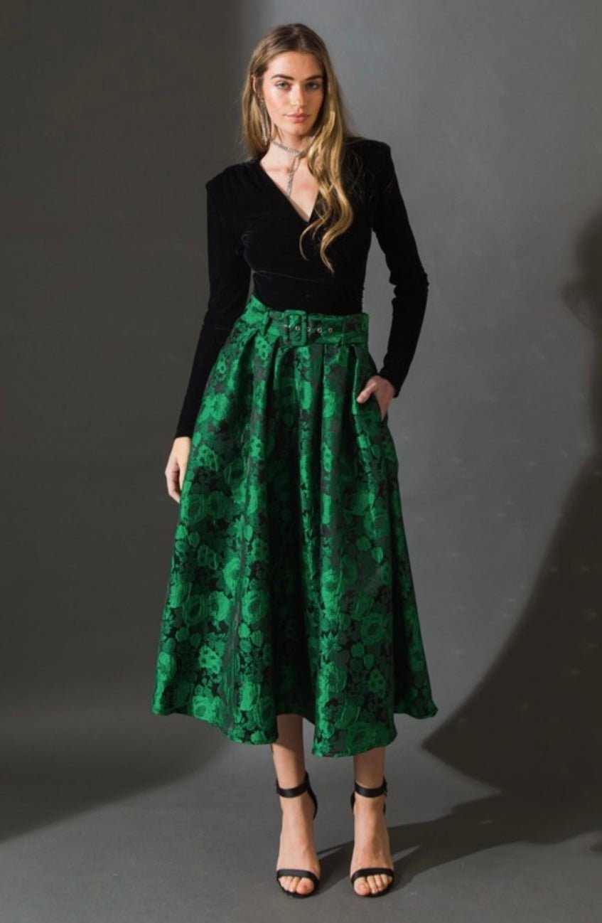 Jacquard Alexa Skirt - Elegant and Stylish - Bella Boutique & Bellasbylola.com