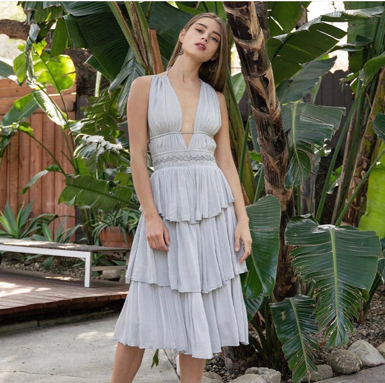 Sage Dream Mini Dress with Tie Back - Bella Boutique & Bellasbylola.com