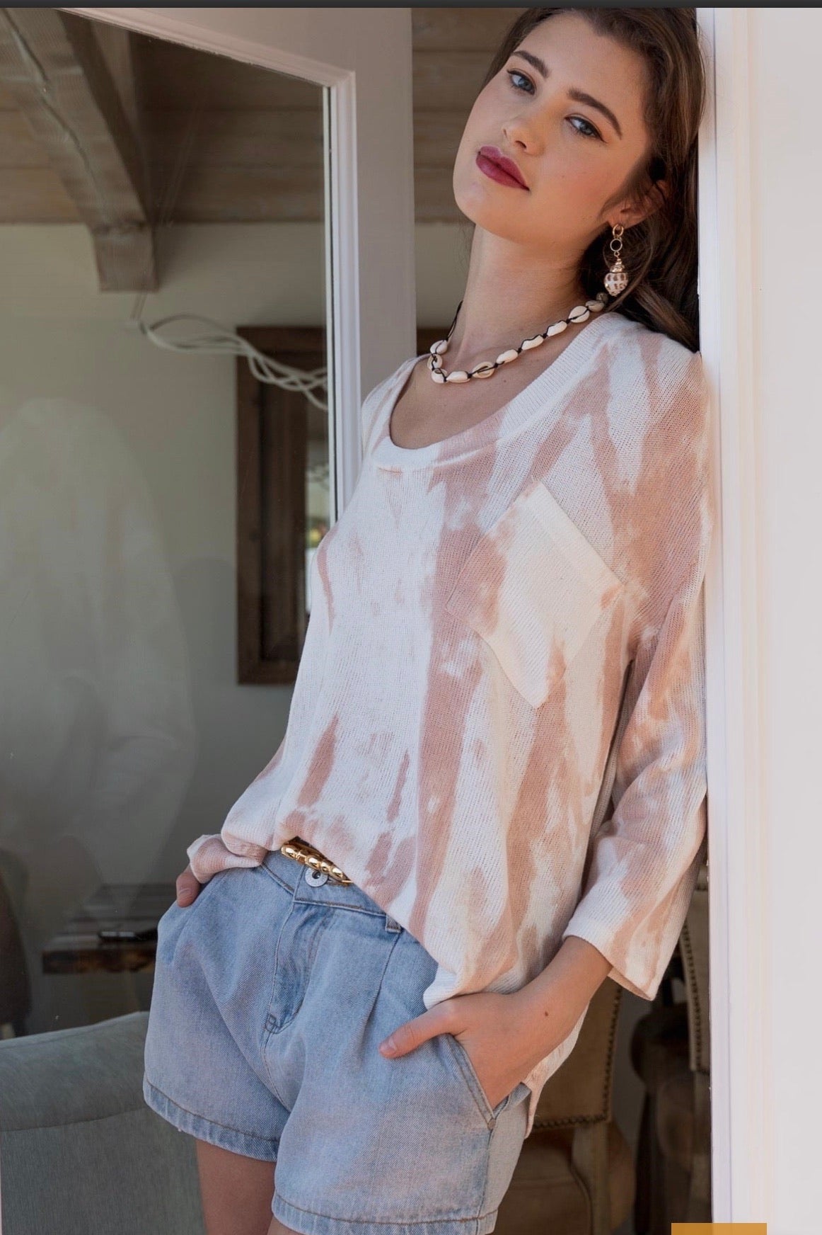 Strawberry Hand Dip Dye Light Sweater - Bella Boutique & Bellasbylola.com