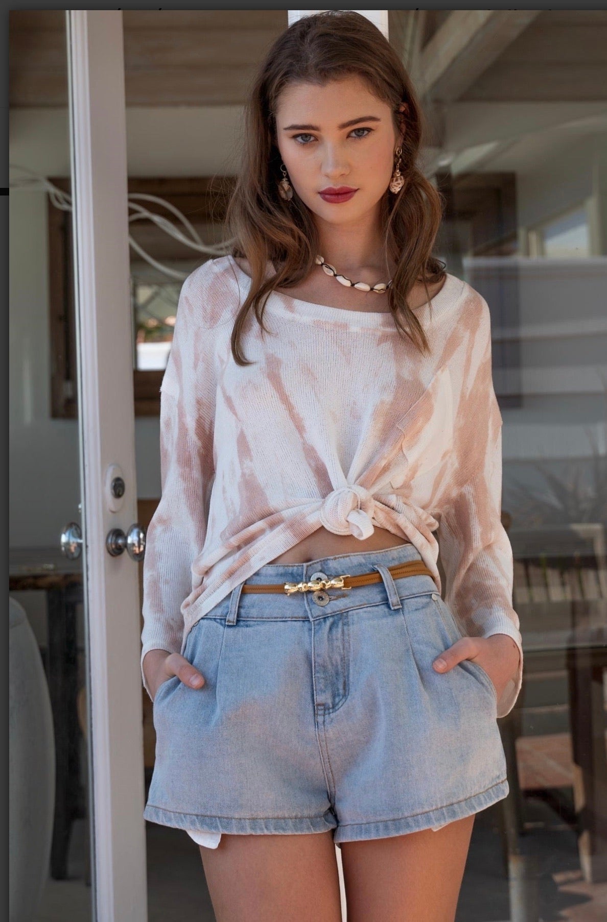 Strawberry Hand Dip Dye Light Sweater - Bella Boutique & Bellasbylola.com