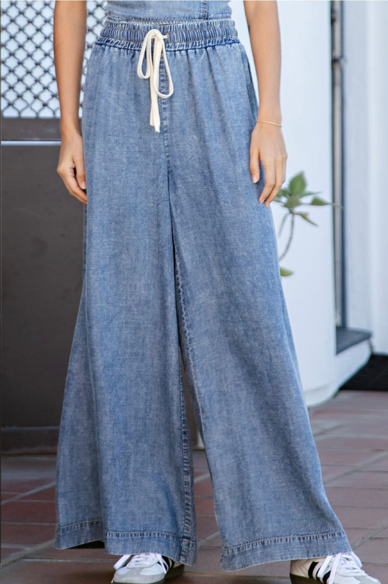 Mineral Wash Straight Leg  Pants - Bella Boutique & Bellasbylola.com