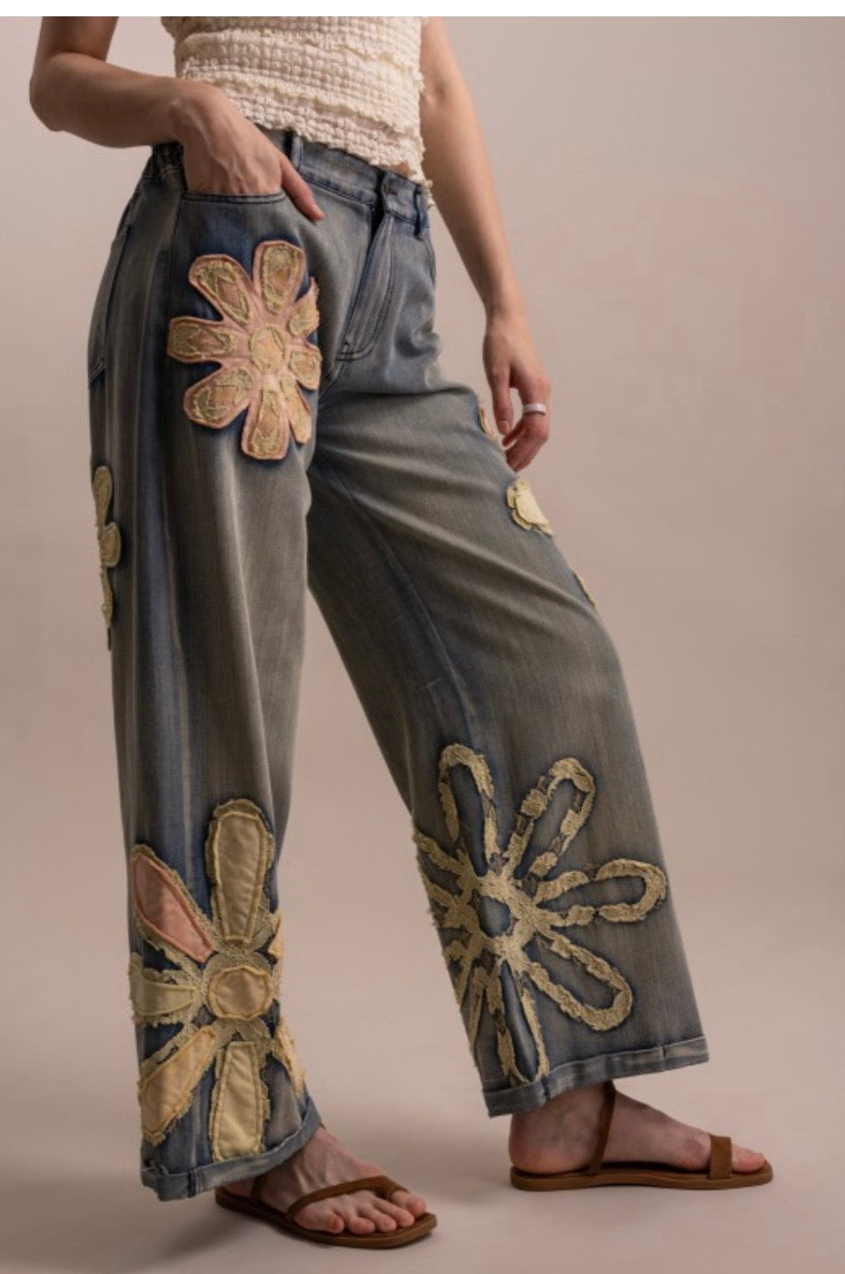 Patchwork denim pants - PREORDER