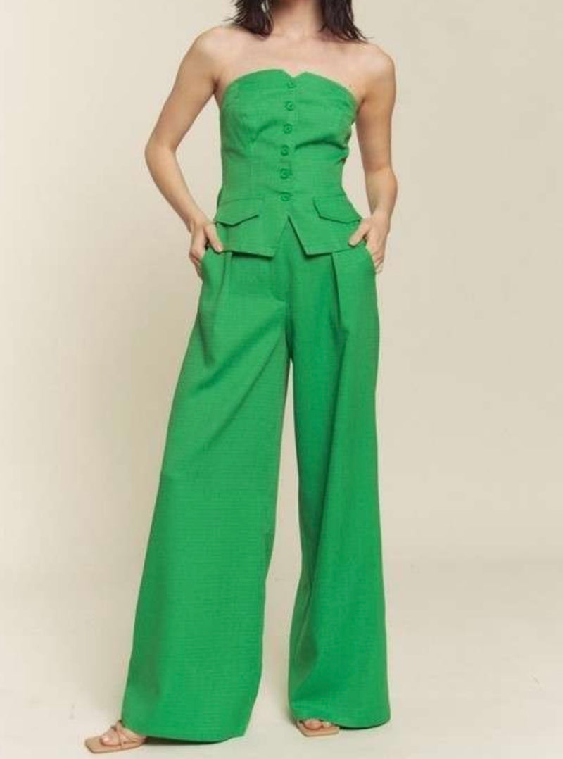 Kelly Green Tube Palazzo Set- New🌟 In Store & Online