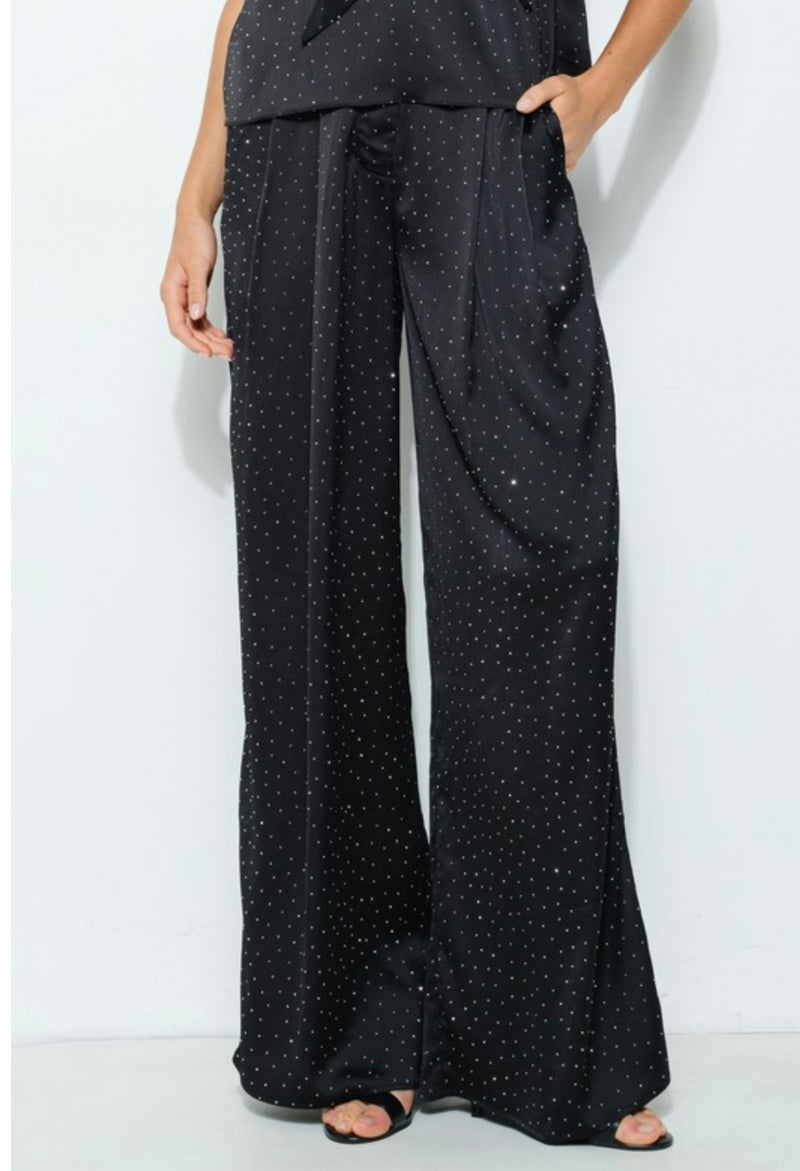 Rhinestone Pants - New ⭐️ Black or Beige