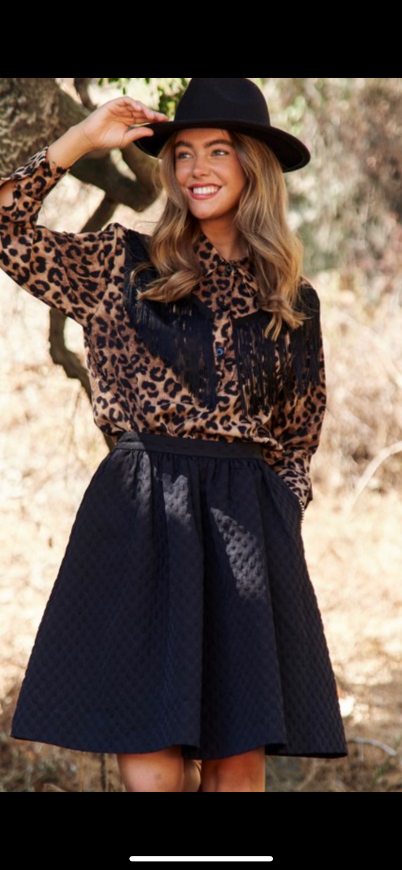 Western Fringe Animal Print Blouse