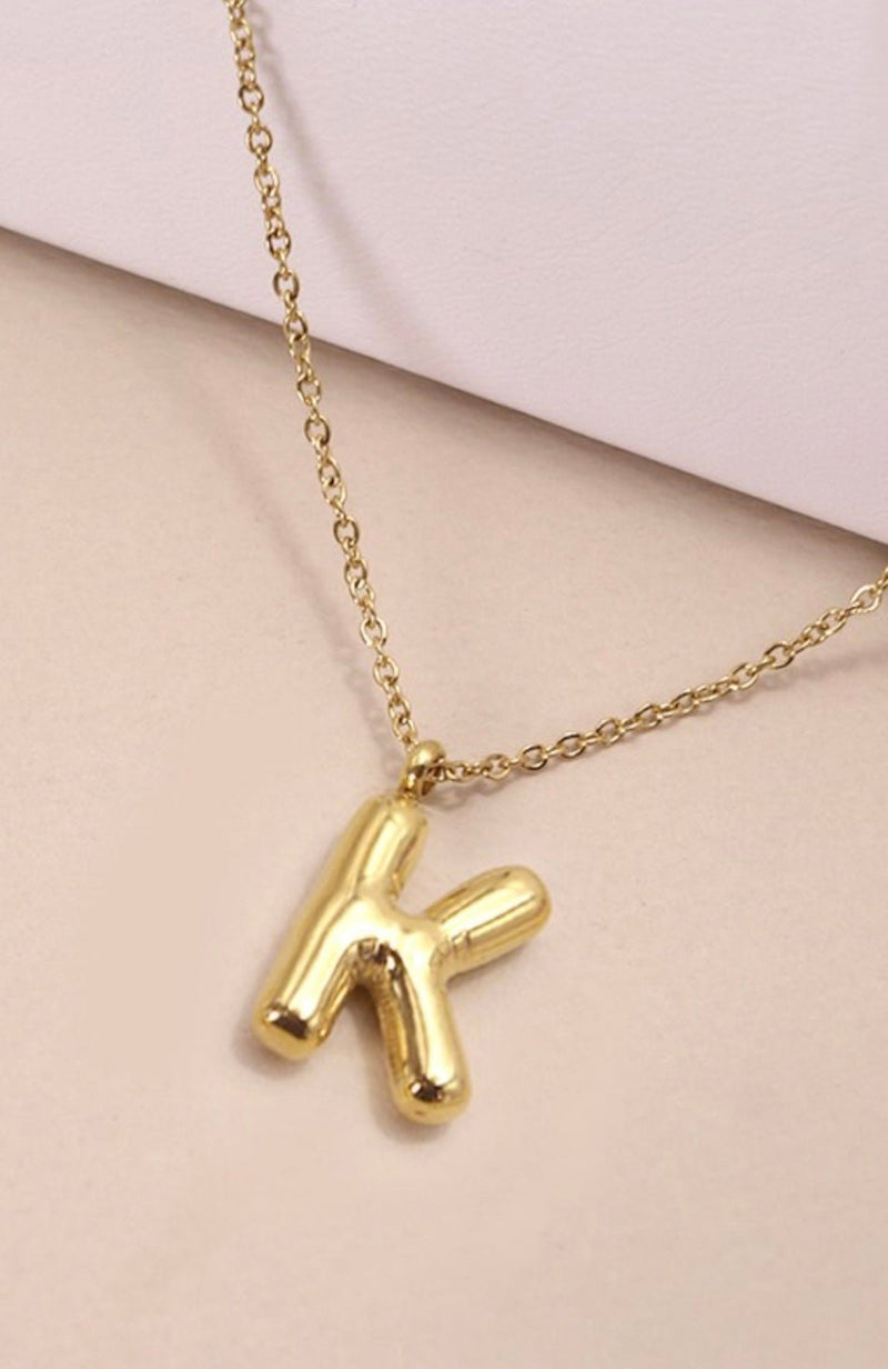 18K STAINLESS STEEL TARNISH FREE INITIAL NECKLACE - Bella Boutique & Bellasbylola.com