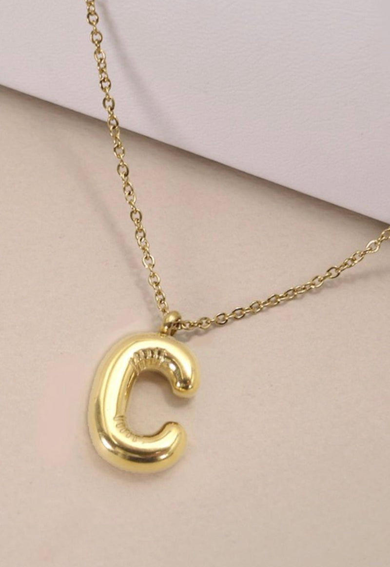 18K STAINLESS STEEL TARNISH FREE INITIAL NECKLACE - Bella Boutique & Bellasbylola.com