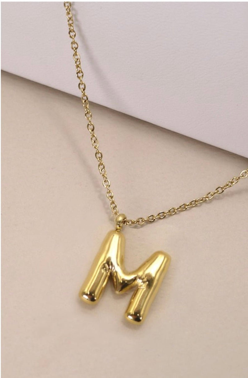 18K STAINLESS STEEL TARNISH FREE INITIAL NECKLACE - Bella Boutique & Bellasbylola.com