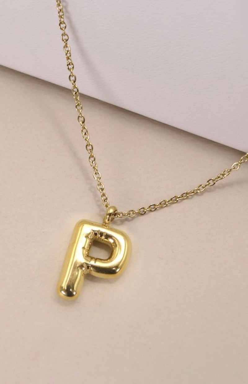 18K STAINLESS STEEL TARNISH FREE INITIAL NECKLACE - Bella Boutique & Bellasbylola.com