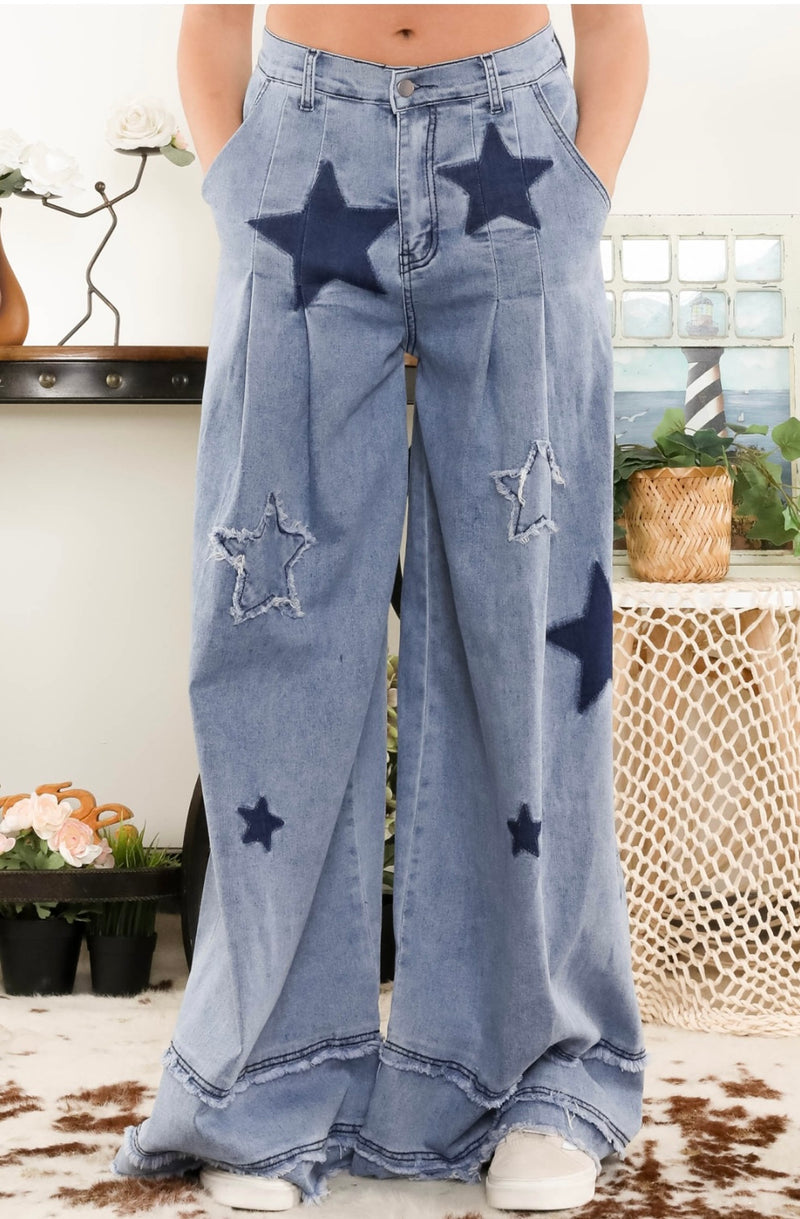 Star LightDenim Pants - Bella Boutique & Bellasbylola.com