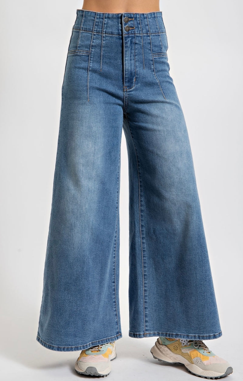 Wide Leg Boot Cut Jeans - Bellasbylola.com