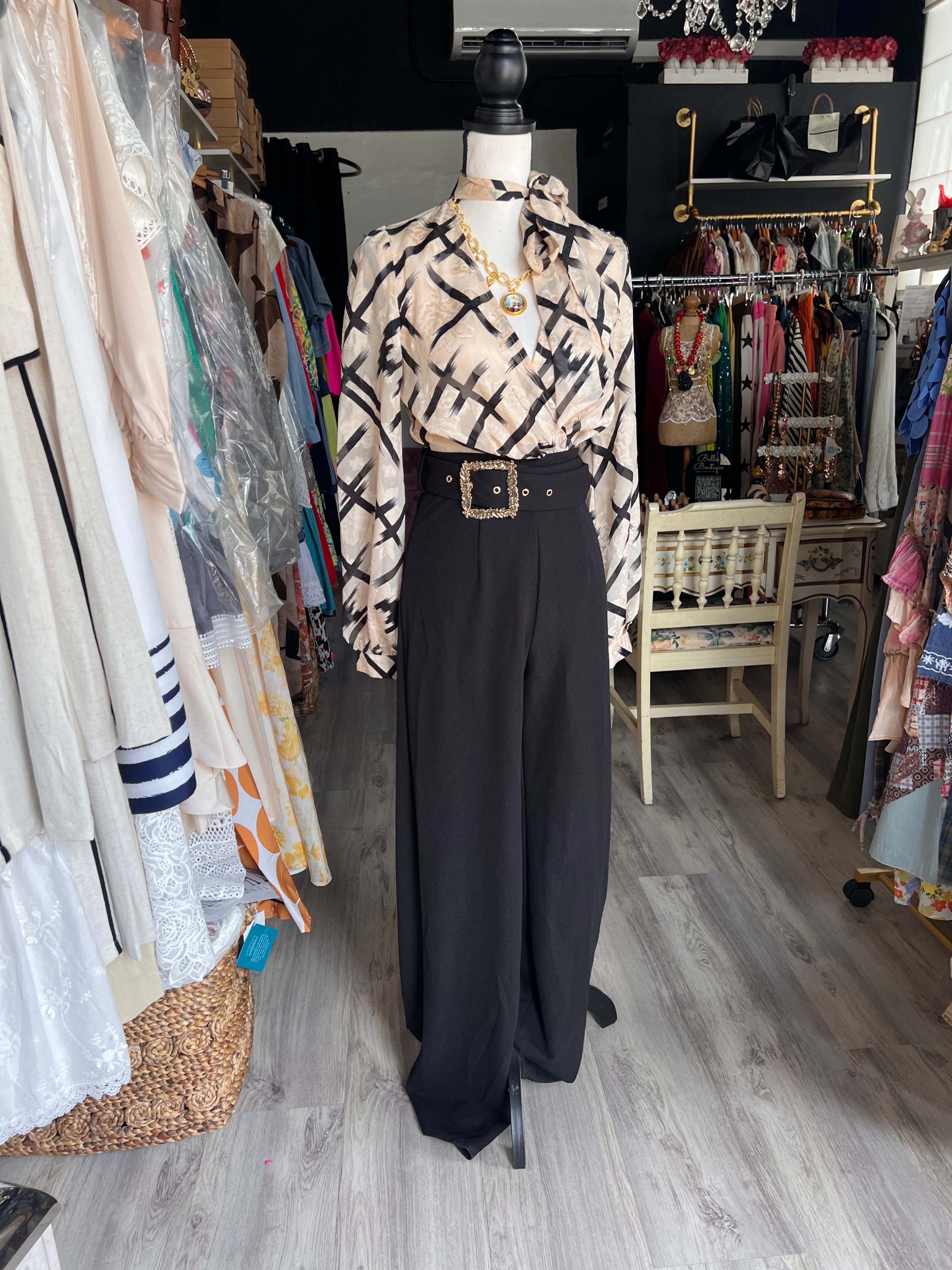 Taupe Long Sleeve Jumpsuit
