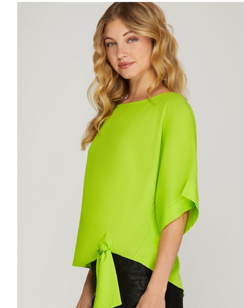 Solid Tunic Lime Top - Bella Boutique & Bellasbylola.com