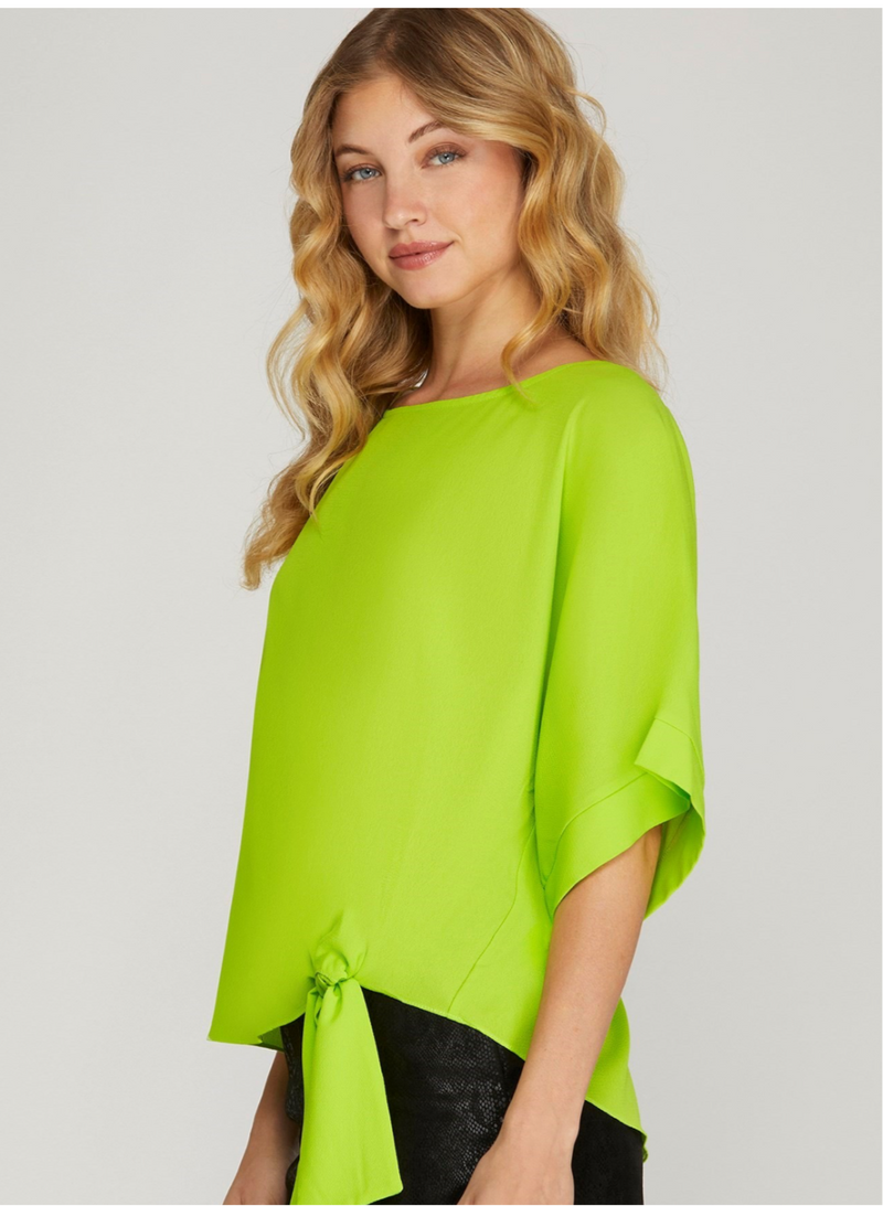 Solid Tunic Lime Top - Bella Boutique & Bellasbylola.com