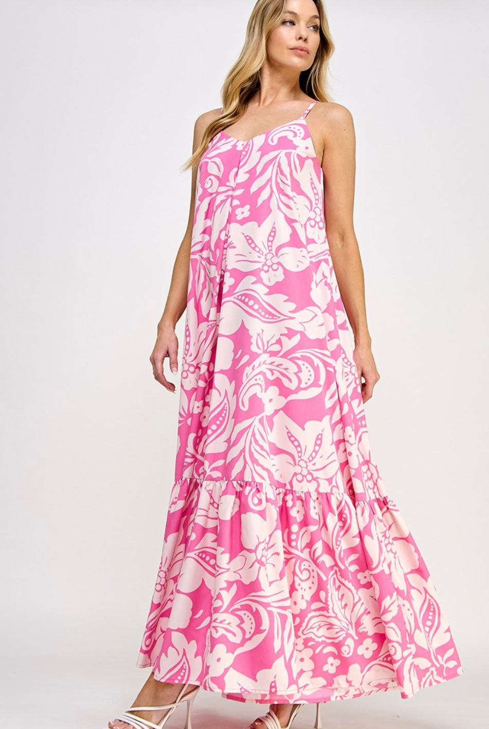 White & Pink Maxi Dress - New ✨✨ - Bella Boutique & Bellasbylola.com