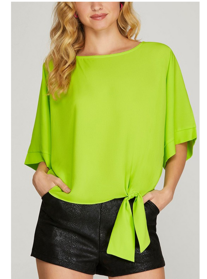 Solid Tunic Lime Top - Bella Boutique & Bellasbylola.com