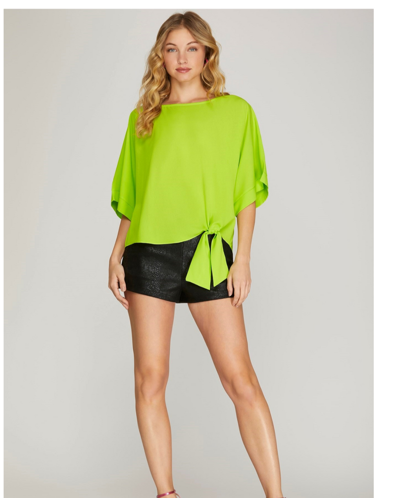 Solid Tunic Lime Top - Bella Boutique & Bellasbylola.com