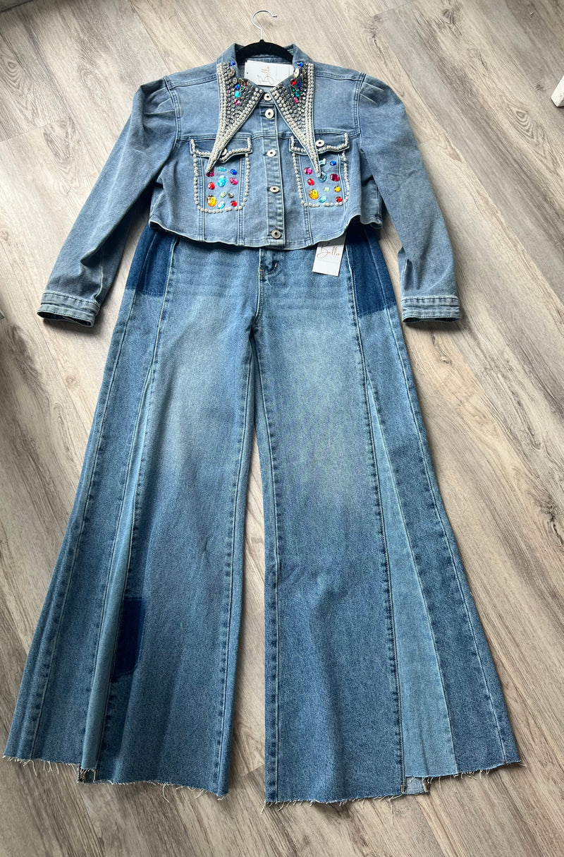 Wash Denim Bell Botton Jeans - Bella Boutique & Bellasbylola.com