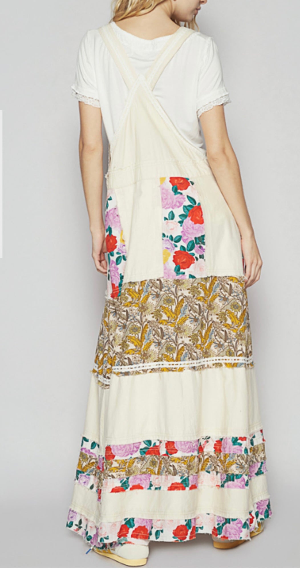 Oatmeal with Floral pattern Skirtalls  - Tax Included - Premium Clothing