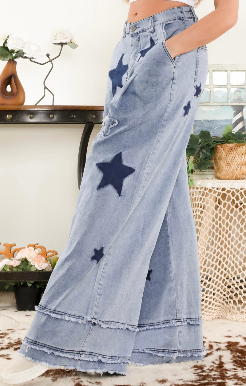 Star LightDenim Pants - Bella Boutique & Bellasbylola.com