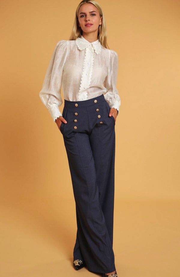 Denim Dress Pants - Bellasbylola.com