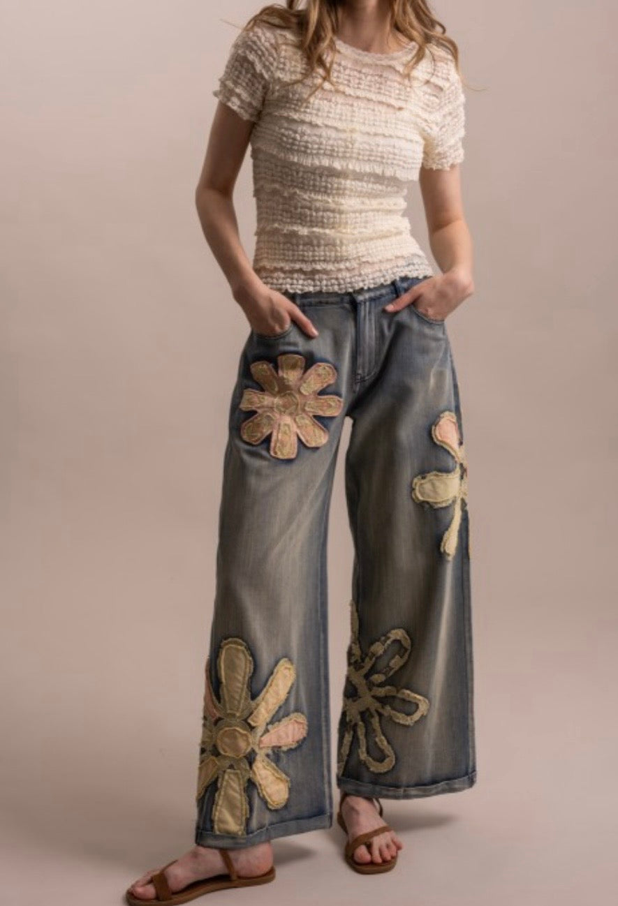 Patchwork denim pants - PREORDER