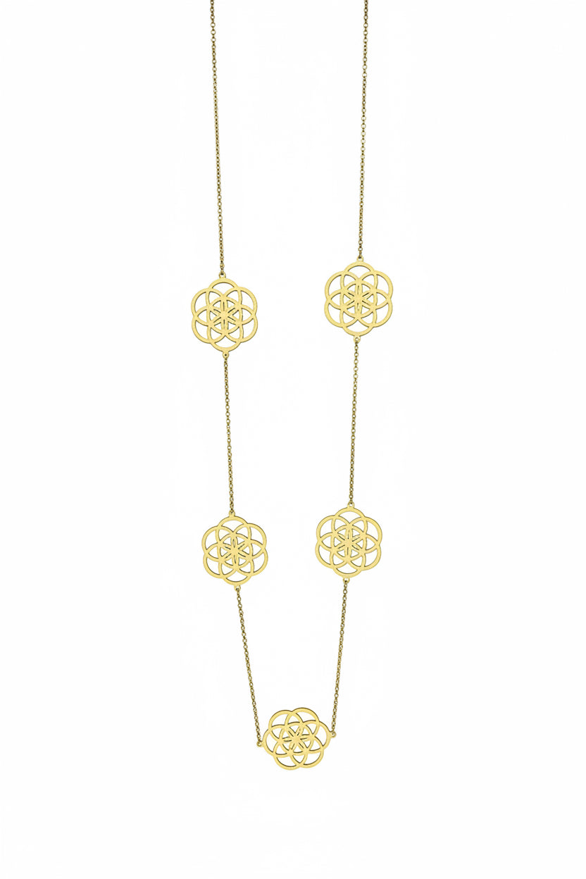 Sacred Geometry Long Necklace – Flower of Life