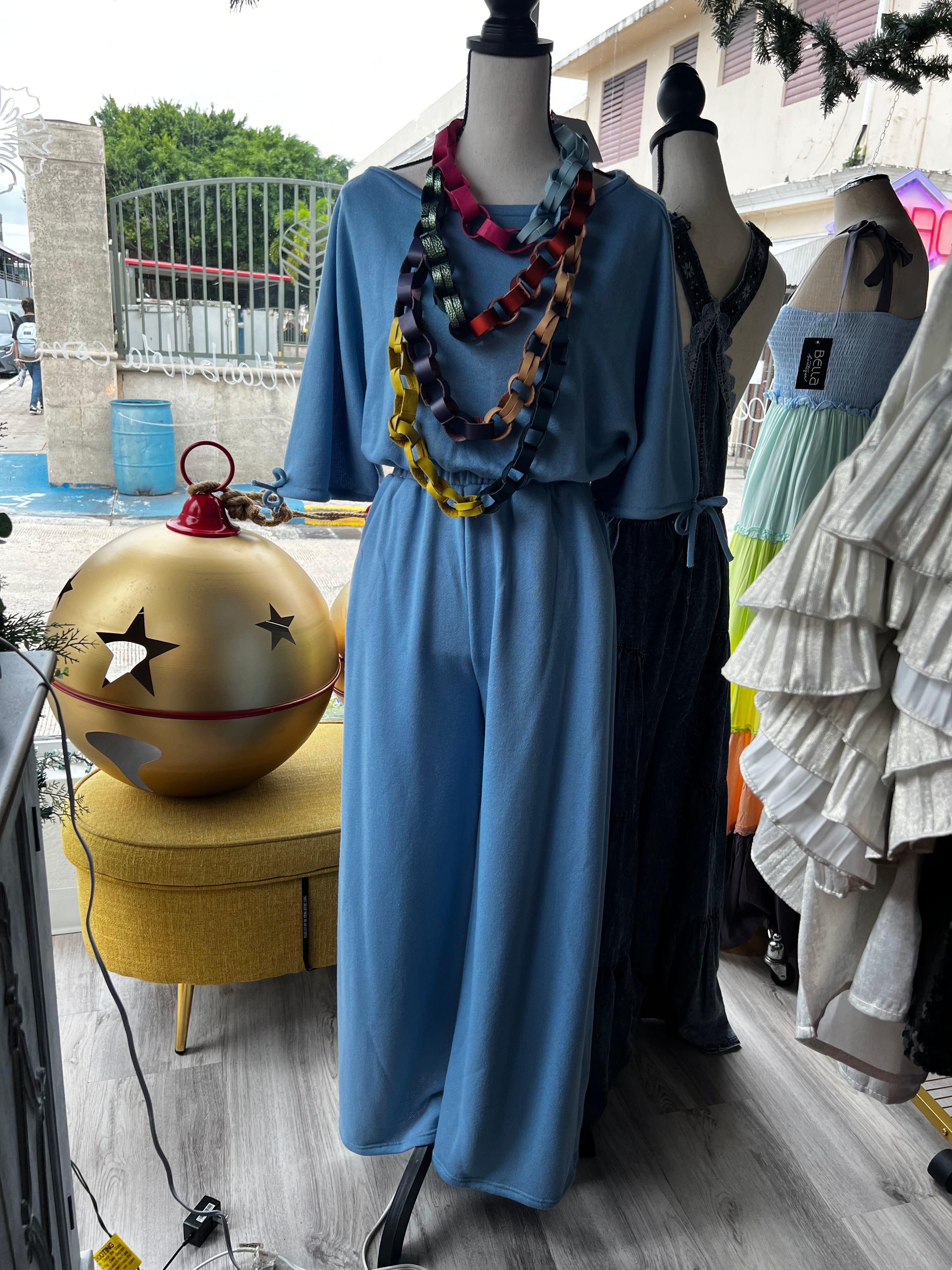 Oatmeal or Blue Comfy Jumpsuit - New 💫