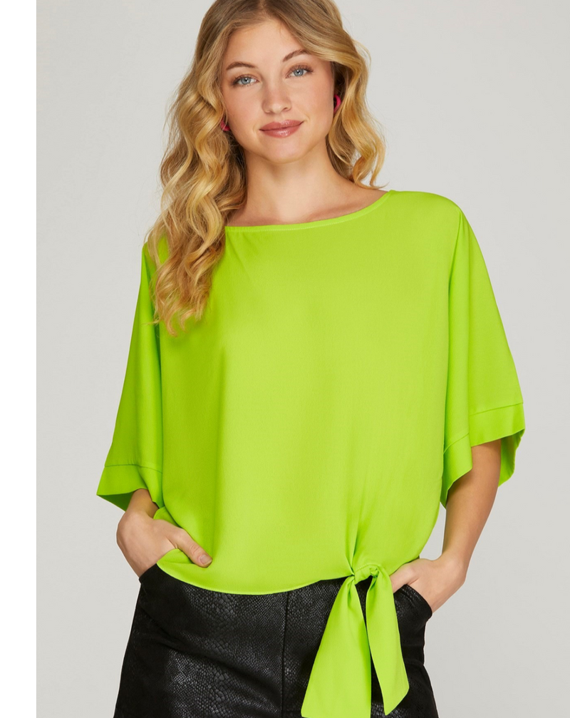 Solid Tunic Lime Top - Bella Boutique & Bellasbylola.com