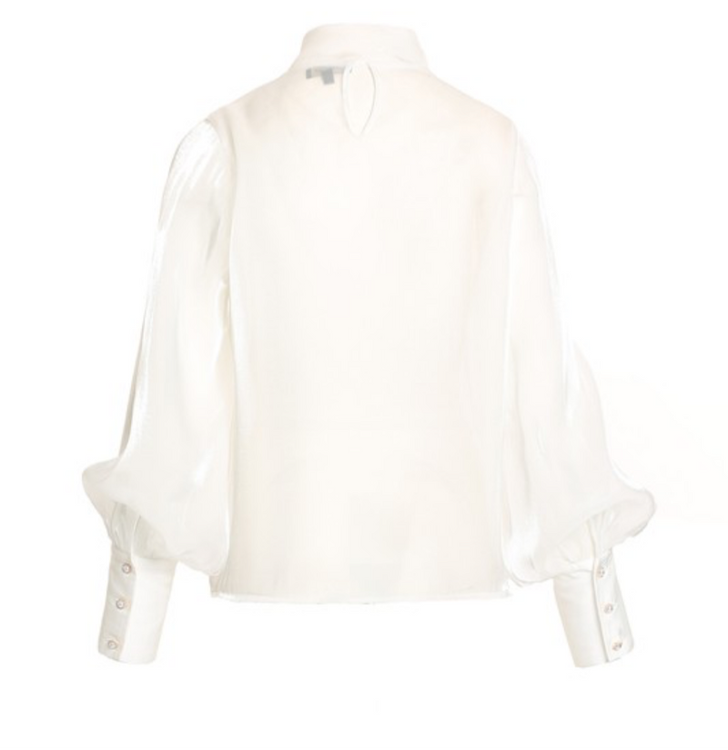 Fine Organza Bowtie Blouse - Premium Clothing - New 💫