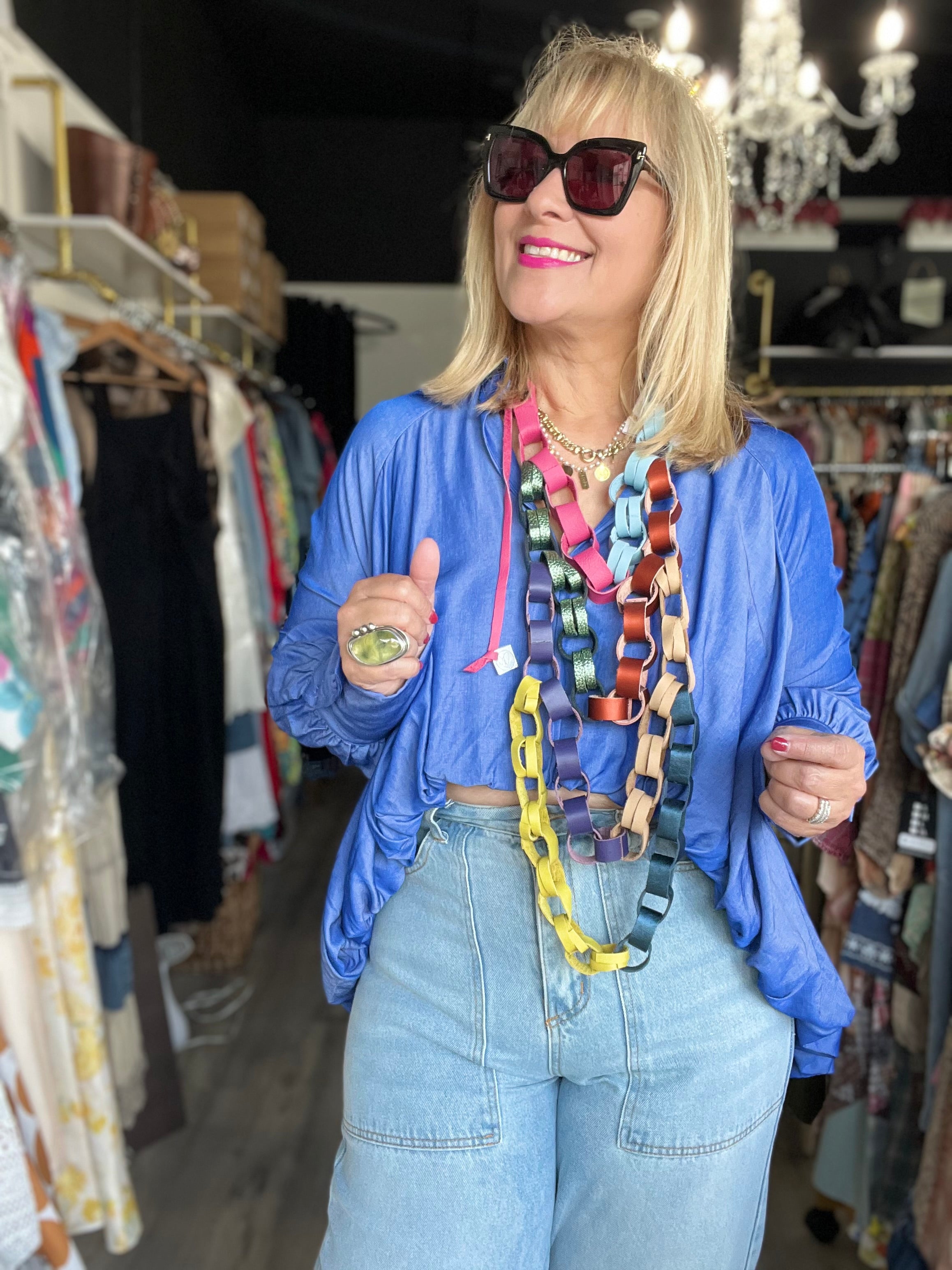 Hi Low Long Sleeve Blouse