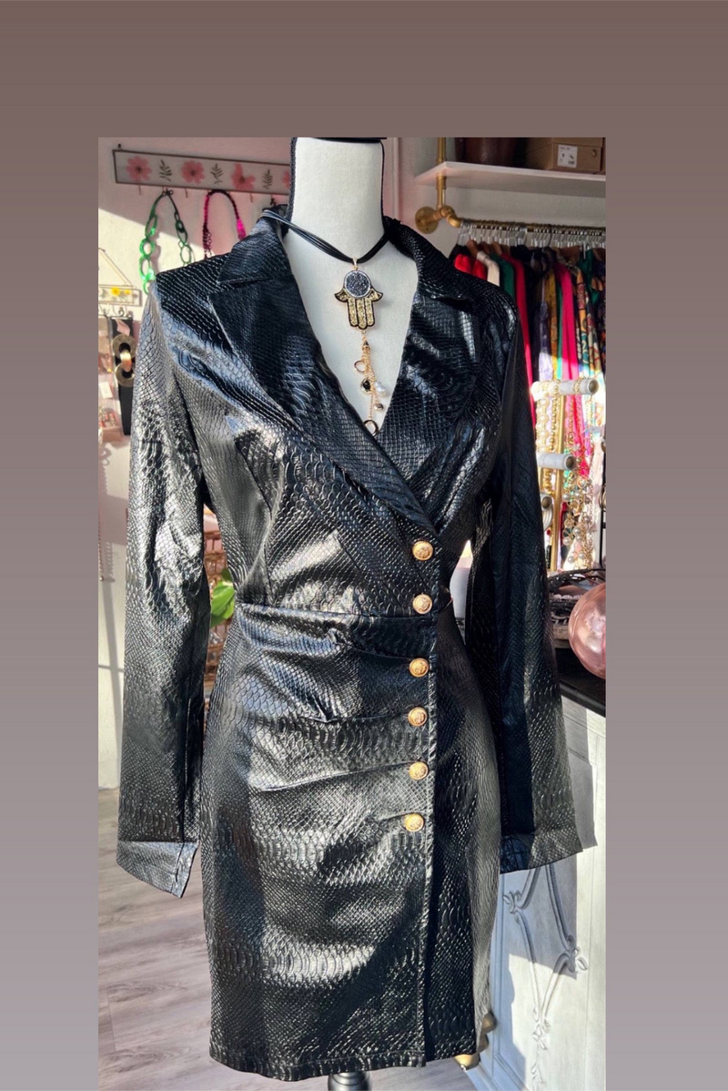 Snake Print Faux Leather Dress - In store & Online ⭐️💫🌟