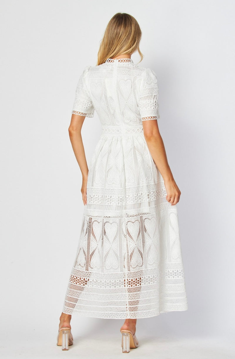 Blanco Crochet Midi Dress - Bella Boutique & Bellasbylola.com