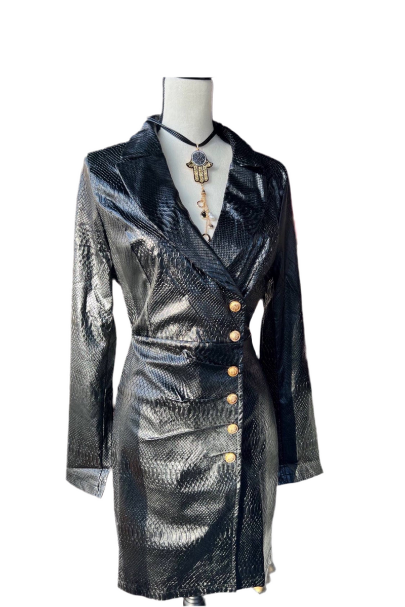 Snake Print Faux Leather Dress - In store & Online ⭐️💫🌟