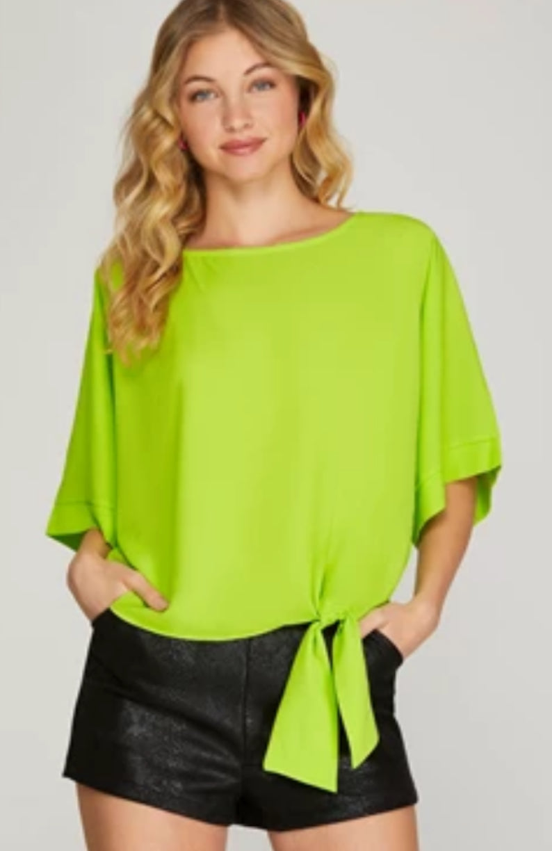 Solid Tunic Lime Top - Bella Boutique & Bellasbylola.com