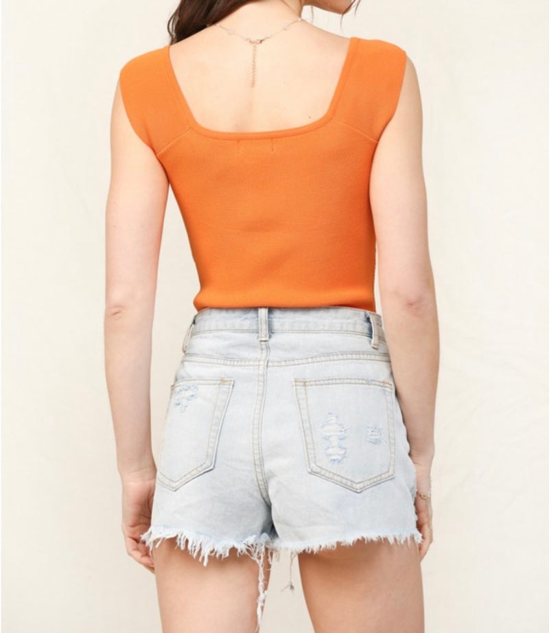 Sweater Knit Sleeveless Square Top - Bellasbylola.com