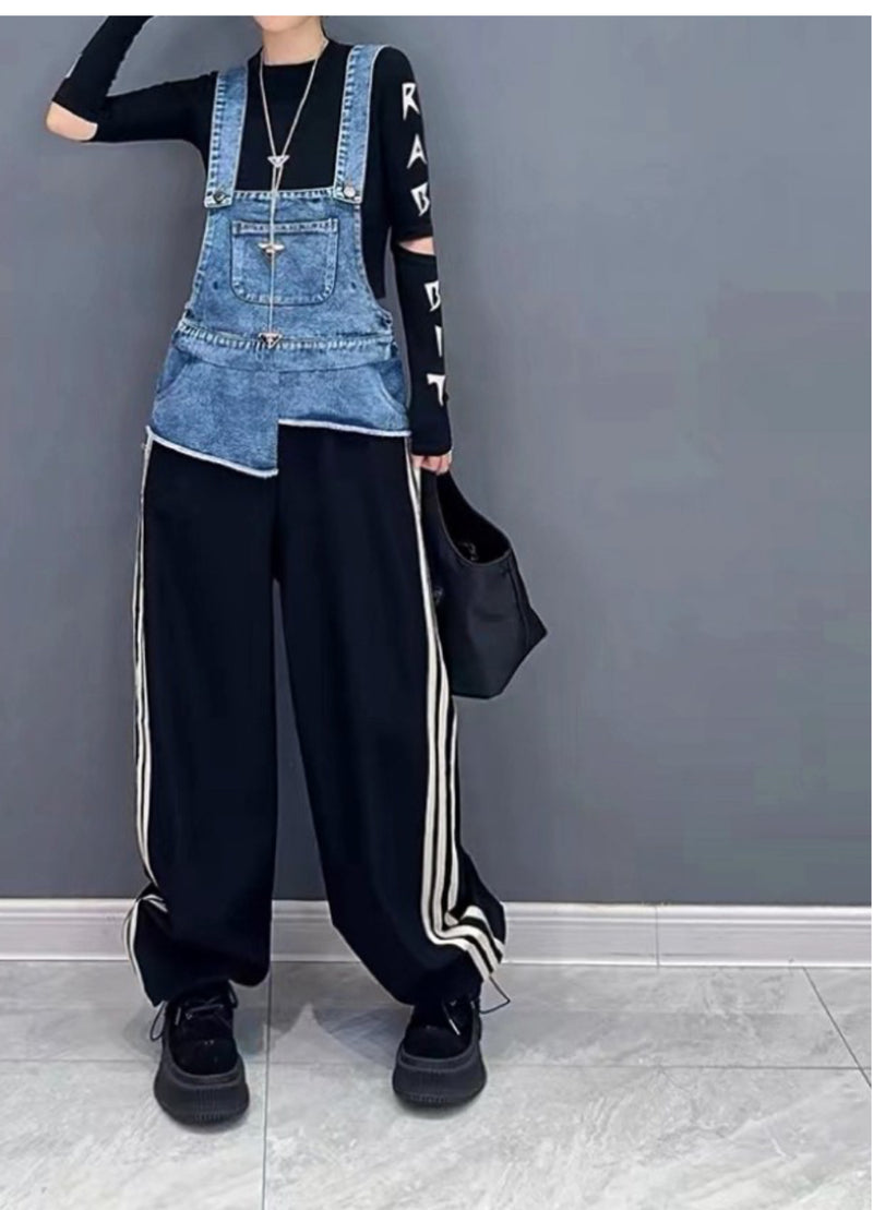 Like Adidas Denim Blue & Black Jumpsuit- New ✨✨ - Bella Boutique & Bellasbylola.com