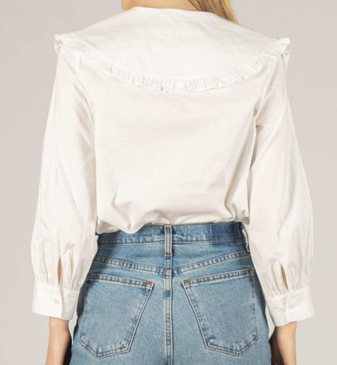 Poplin Oversized Collar Button Up Shirt - Bellasbylola.com