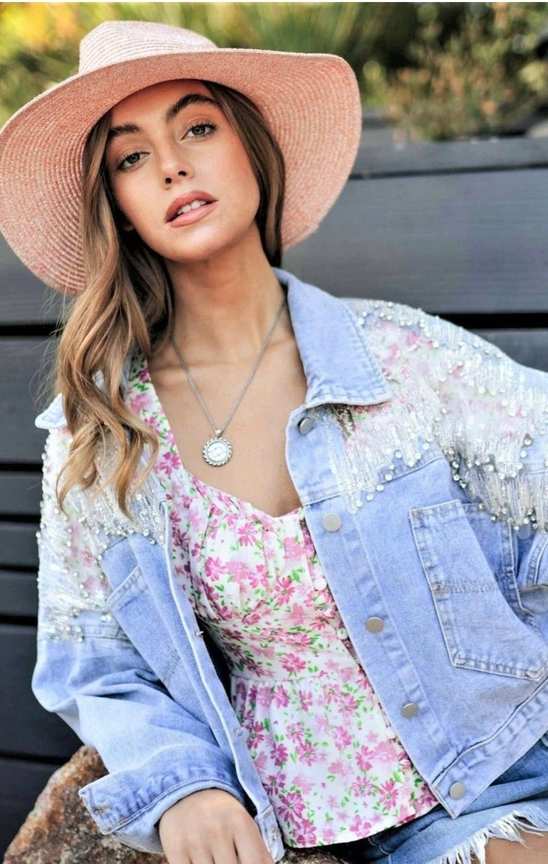 Button Down Denim Jacket - Bellasbylola.com