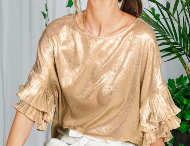 Gold Metallic Blouse